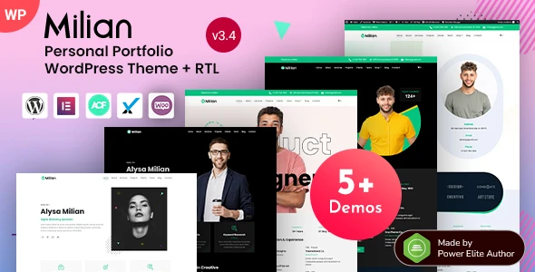 Milian – Personal Portfolio & Online Resume CV WordPress Theme